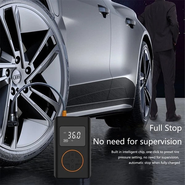 150PSI portable, intelligent and wireless tire inflation pump.