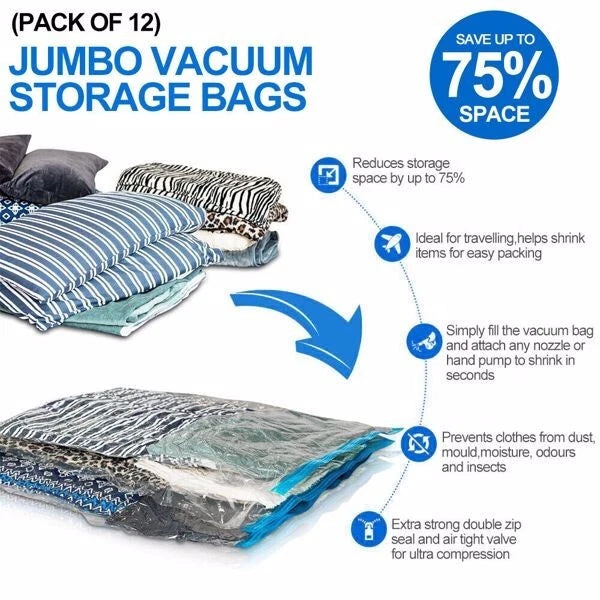 12X Strong Vacuum organiser bags.